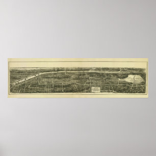 Bronx NY, 1897: Gammal utskrift Poster