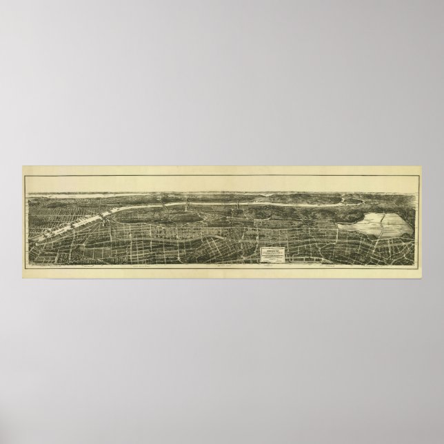 Bronx NY, 1897: Gammal utskrift Poster (Framsidan)