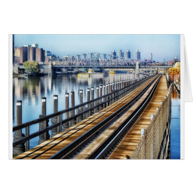 Bronx, ny torg, floden byggnad hälsningskort (Framsidan Horizontal)