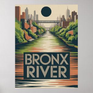 Bronx River Waterfront Park Urban naturscen Poster