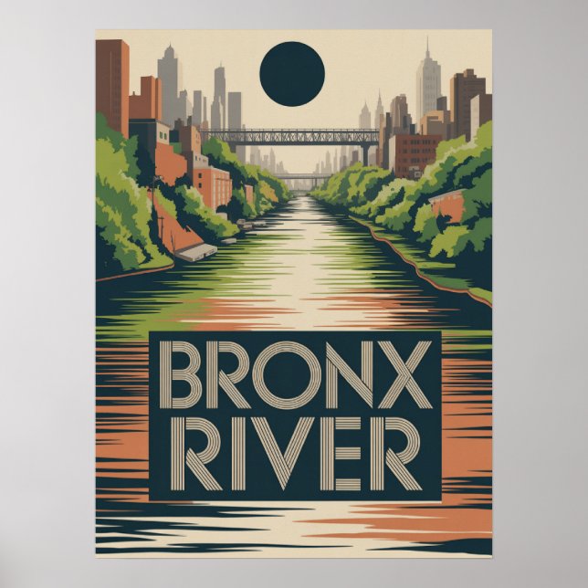 Bronx River Waterfront Park Urban naturscen Poster (Framsidan)