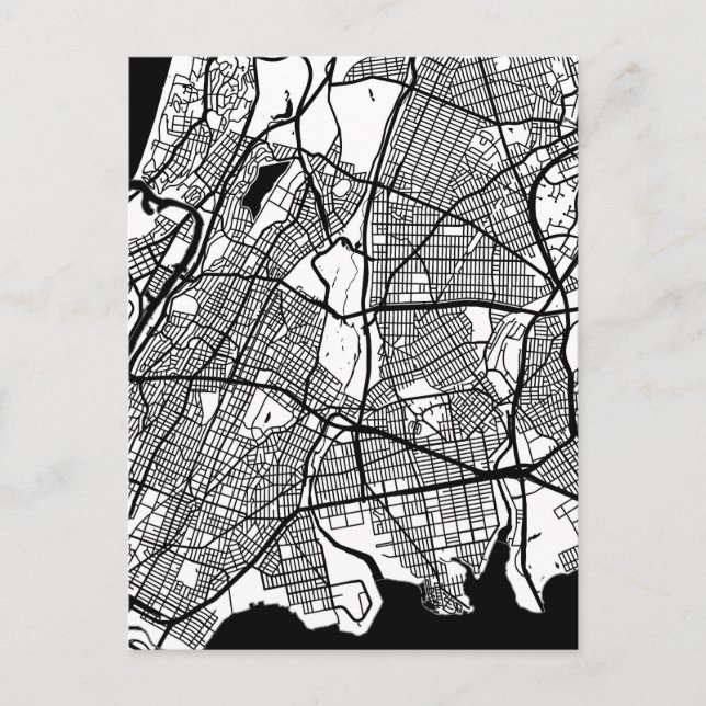 Bronx USA City Map Vykort (Framsida)