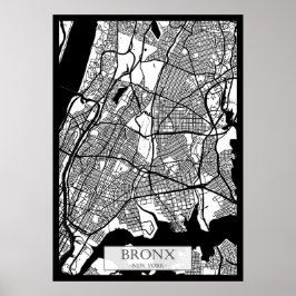 Bronx USA Stadskarta Poster