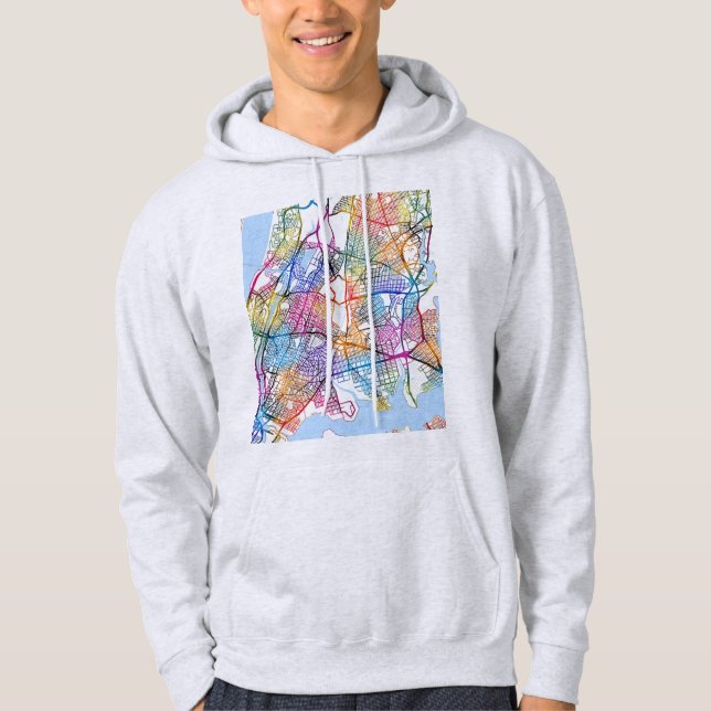 Bronx USA stadsplan Hoodie (Framsida)