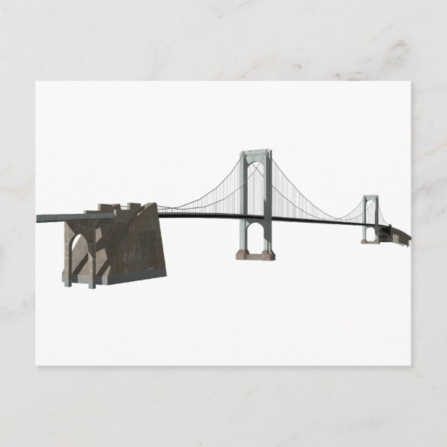 Bronx Whitestone Bridge: 3D-modell: Vykort (Framsida)