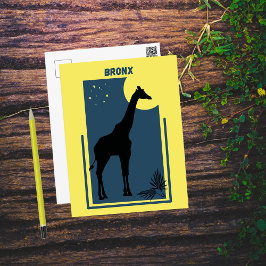 Bronx Zoo New York Vintage Giraffe Vykort