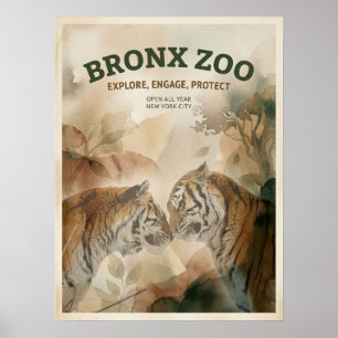 Bronx zoo vilda djur i New York City Poster