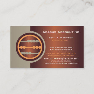 Bronze Abacus Accounting Affärskorts Visitkort