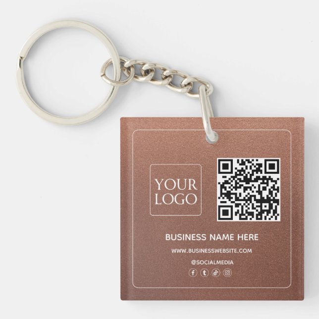 Bronze | Anpassningsbar QR-kod Business Logotyp So (Framsidan)