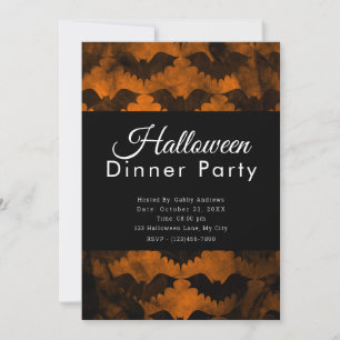 Bronze Antique Black Fladdermus Halloween Middag P Inbjudningar