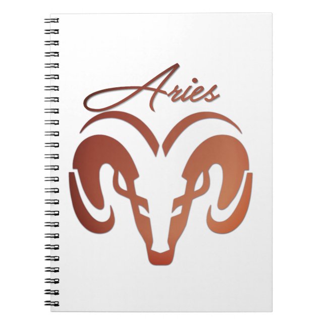 Bronze Aries Ram Zodiac Anteckningsbok (Framsidan)