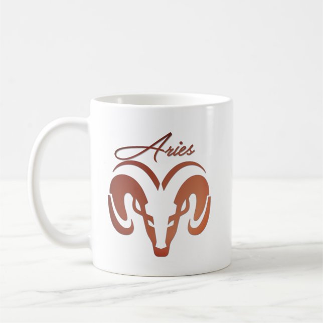 Bronze Aries Ram Zodiac Kaffemugg (Vänster)