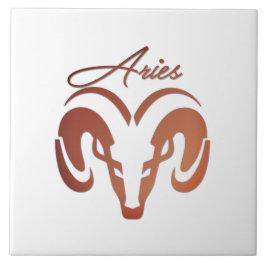 Bronze Aries Ram Zodiac Kakelplatta