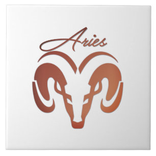 Bronze Aries Ram Zodiac Kakelplatta