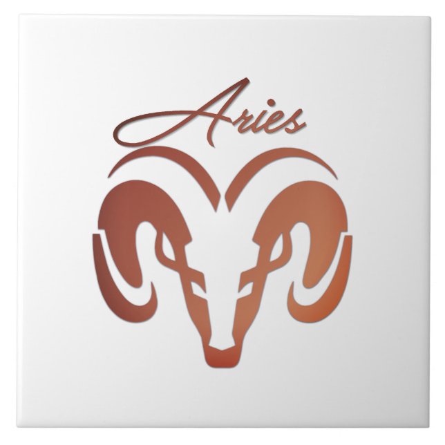 Bronze Aries Ram Zodiac Kakelplatta (Framsidan)