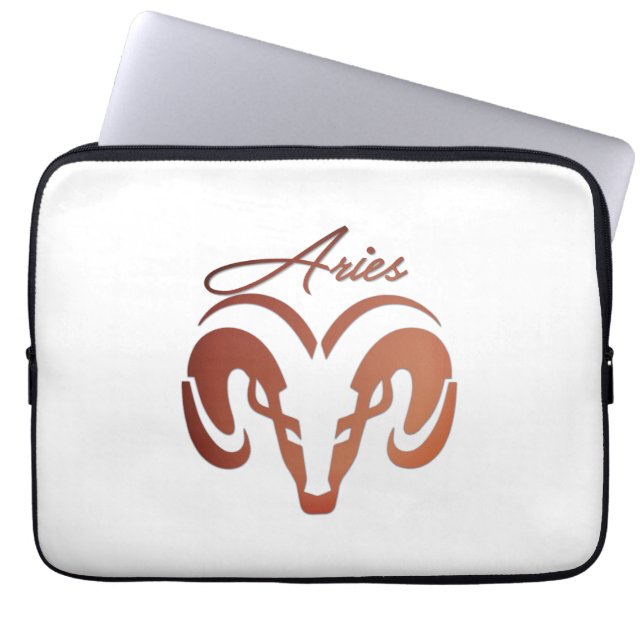 Bronze Aries Ram Zodiac Laptop Fodral (Framsidan)