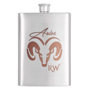 Bronze Aries Ram Zodiac Monogram Fickplunta