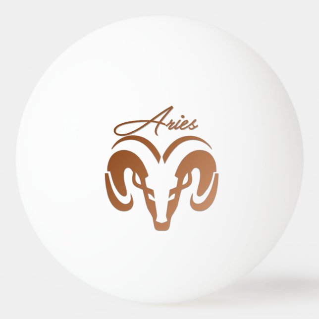 Bronze Aries Ram Zodiac Pingisboll (Framsidan)