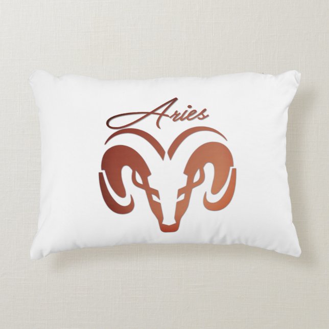 Bronze Aries Ram Zodiac Prydnadskudde (Framsidan)