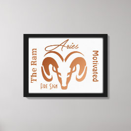 Bronze Aries Zodiac-tecken och symbolram Canvastryck