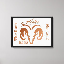 Bronze Aries Zodiac-tecken och symbolram Canvastryck