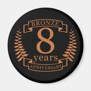 Bronze åttaårsdagen bröllop magnet