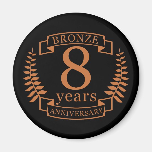 Bronze åttaårsdagen bröllop magnet (Framsidan)