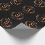 Bronze åttaårsdagen bröllop presentpapper<br><div class="desc">En design för att fira 8 år av giftermål. Den här designen har en brons-färgad-lagerdesign på en svart bakgrund. Bronze är den traditionella gåvan till tillfälle i USA. Texten lyder: BRONZE 8-årsdagen. En romantisk design för att fira ditt åttonde år i giftermål. Om du vill ha hjälp med att anpassa...</div>