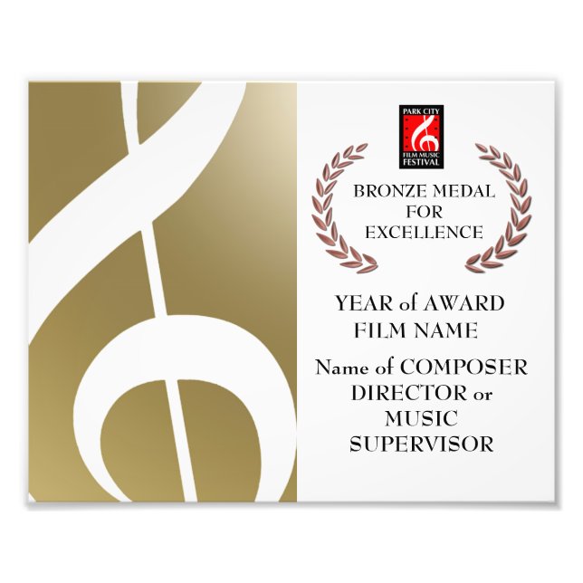 Bronze Award Certificate Fototryck (Framsidan)