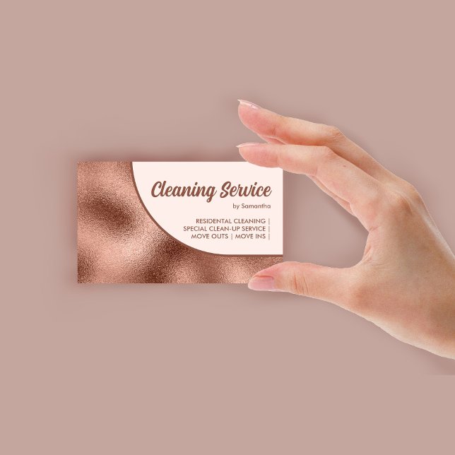Bronze Beige Bold Simple Visitkort (Bronze Beige Bold Simple Business Card)