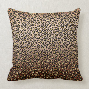 Bronze Black Guld Ombre Leopard Skriv ut Kudde