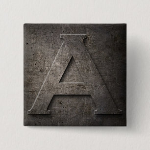 Bronze Black Metall A Monogram square Stift-knapp Knapp