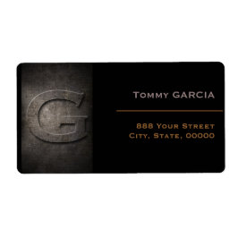 Bronze Black Metall Monogram G-adressetikett Fraktsedel