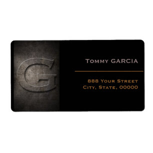 Bronze Black Metall Monogram G-adressetikett Fraktsedel