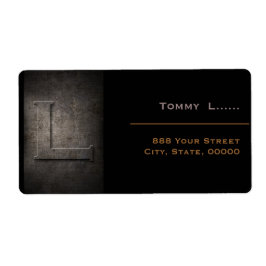 Bronze Black Metall Monogram L-Adressetiketter Fraktsedel