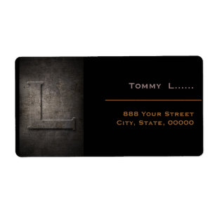 Bronze Black Metall Monogram L-Adressetiketter Fraktsedel