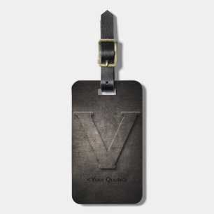 Bronze Black Metall V Monogram resvägens resgodsva Bagagebricka