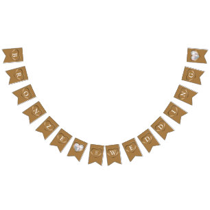 Bronze bröllop 8:e årsdagen anpassningsbar foto vimplar