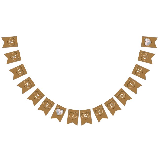 Bronze bröllop 8:e årsdagen anpassningsbar foto vimplar (Alla)