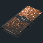 Bronze brun kopparfaux glitter gnistra Monogram Samsung Galaxy S5 Plånboksfodral<br><div class="desc">Anpassa med ditt första och namn. Vackert brons,  orange,  bruna glänsande glitter. Foto av Bronze-gnistor,  inte glitter!</div>