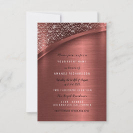 Bronze Burgundy Glitter Möhippa Birthday Inbjudningar