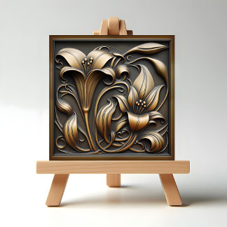 Bronze Calla Lily Kakelplatta