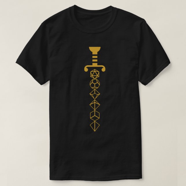 Bronze Dice Sword of the Cleric T Shirt (Design framsida)