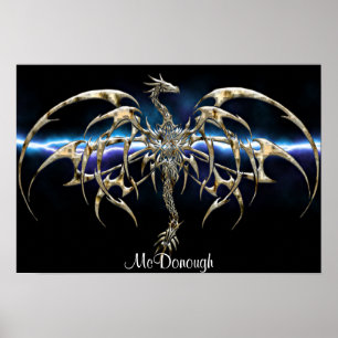 Bronze Dragon på Lightning Himlar Poster