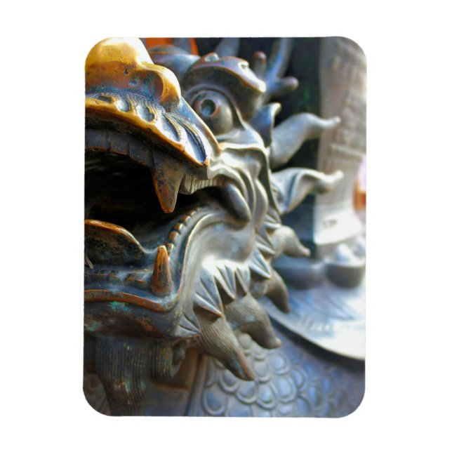 Bronze Dragon Statue - Shanghai, China Magnet (Vertikal)