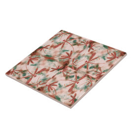 Bronze Dragonflies Grönt Stänk Kakelplatta