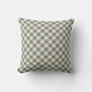 Bronze Emerald off-White Flower Geometric Mönster Kudde