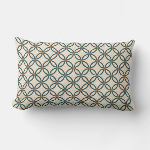 Bronze Emerald off-White Flower Geometric Mönster Lumbarkudde