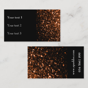 Bronze faux shiny glitter sparkles and black visitkort