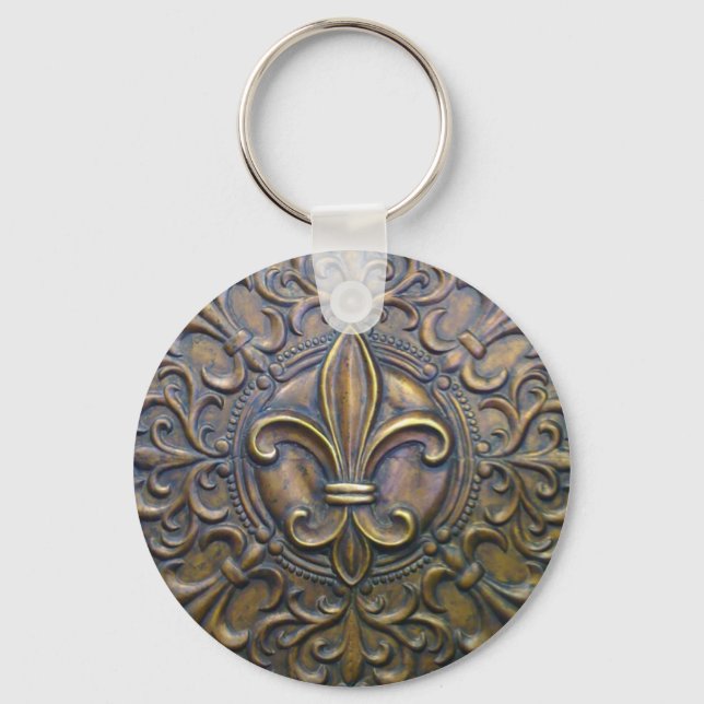 Bronze Fleur D'Lis Nyckelring (Framsida)